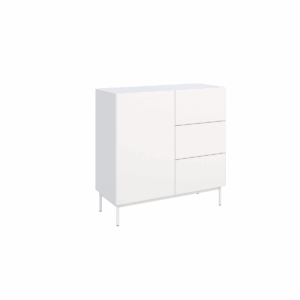 Komoda Jednodrzwiowa z Trzema Szufladami Biała