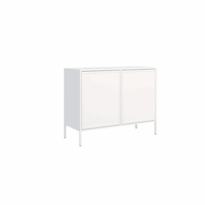 Velvet Komoda Dwudrzwiowa z Frezowanymi Frontami MDF  Biała