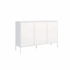 Velvet Komoda Trzydrzwiowa z Frezowanym Frontami MDF Biała