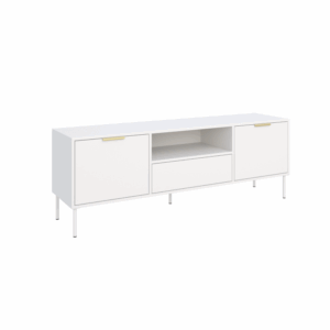 Szafka RTV dwudrzwiowa z jedną szufladą Biała