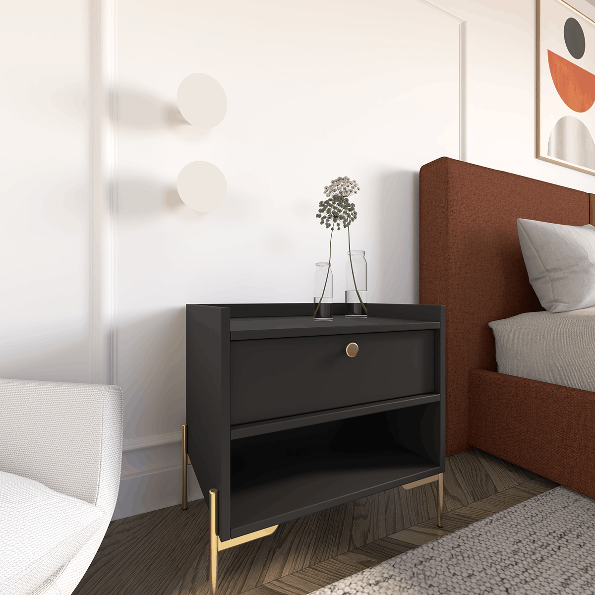 LUX SZAFKA NOCNA 1 SZUF BOK 1