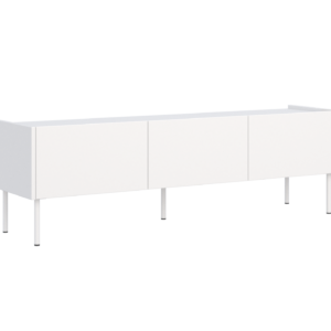 Szafka RTV z Trzema Klapami 140cm Biała/Dąb Olejowany SENSO